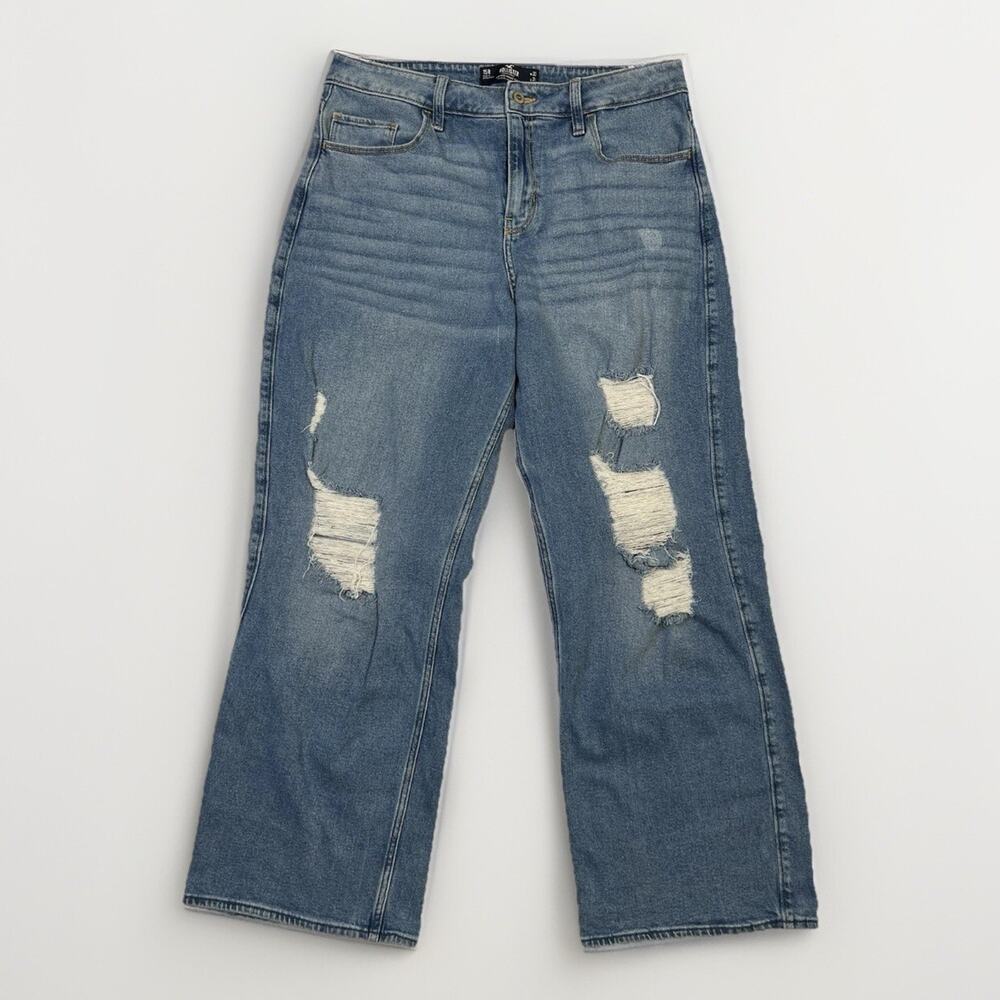 Hollister High Rise Vintage Baggy Jeans Women's Size 15 R 32X31 Ripped